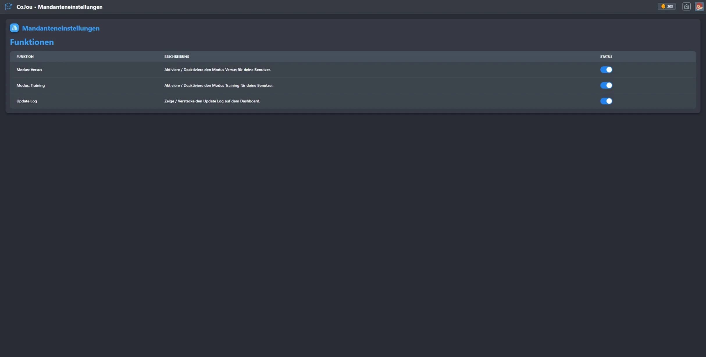 Admin - Tenant Settings